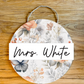 Watercolor Floral Butterfly Personalized Custom Teacher Name Spring Classroom Wood Sign