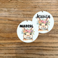 Custom acrylic easter basket kids name bunny floral name circle sign