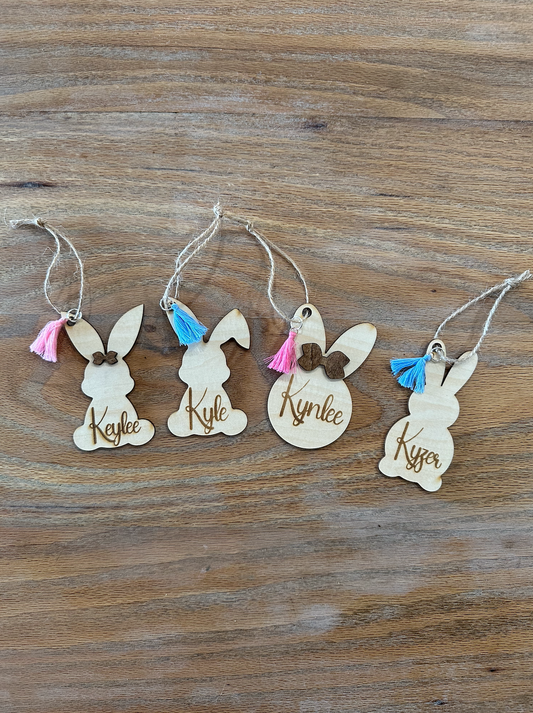 Easter bunny engraved personalized Easter Basket tag