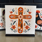 Retro Bold Spring Pattern wood sign shelf sitter