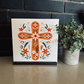 Retro Bold Spring Pattern wood sign shelf sitter