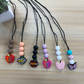 Personalized Custom Teacher Nurse Keychain Lanyard silicone Bead Tassel