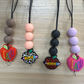 Personalized Custom Teacher Nurse Keychain Lanyard silicone Bead Tassel