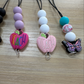 Personalized Custom Teacher Nurse Keychain Lanyard silicone Bead Tassel