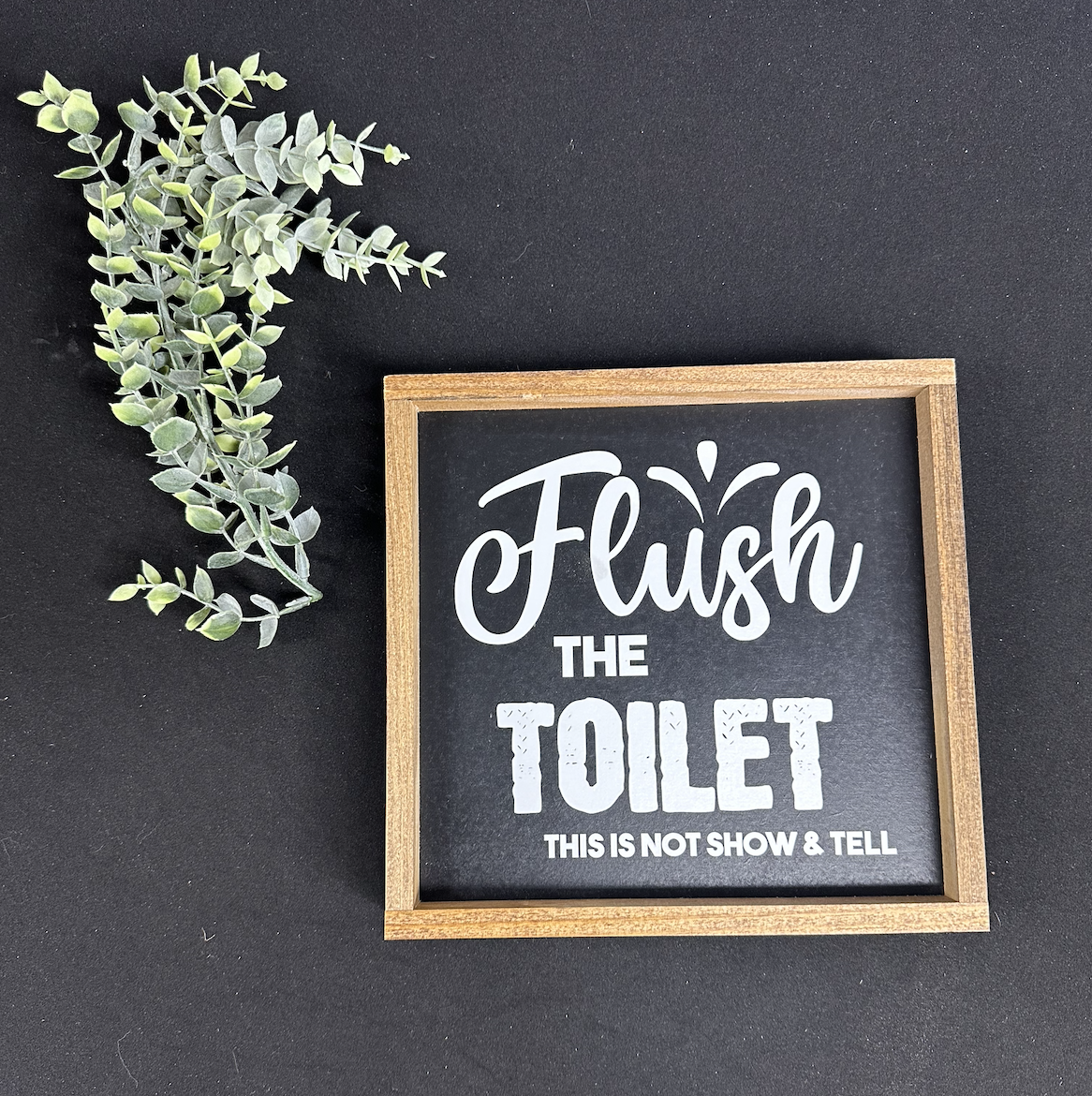 Flush the toilet this not show and tell Bathroom Sign;