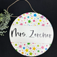 Bright Stars Circle Teacher Name Sign;Round sign