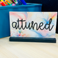 2025 Watercolor design Word on Wood; Shelf Sitter Removable Sign (