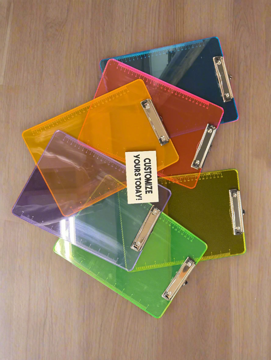 Neon Brights Custom Personalized Teacher Name Clipboards