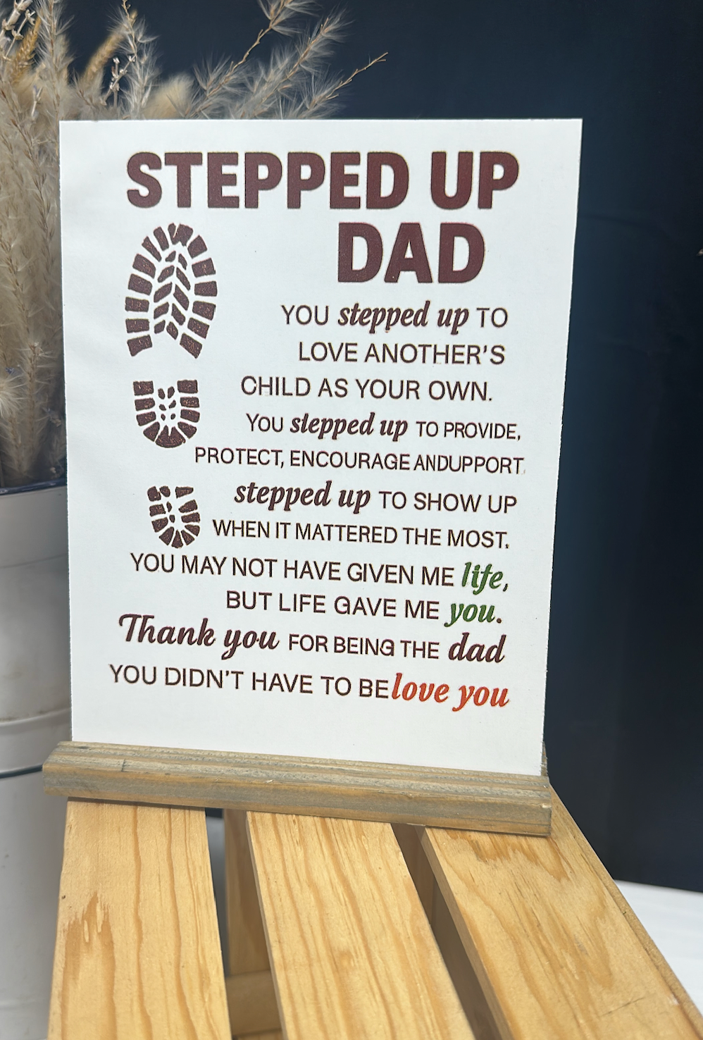 Father’s Day Wooden Shelf Sitter Card | Personalized Keepsake Gift for Dad