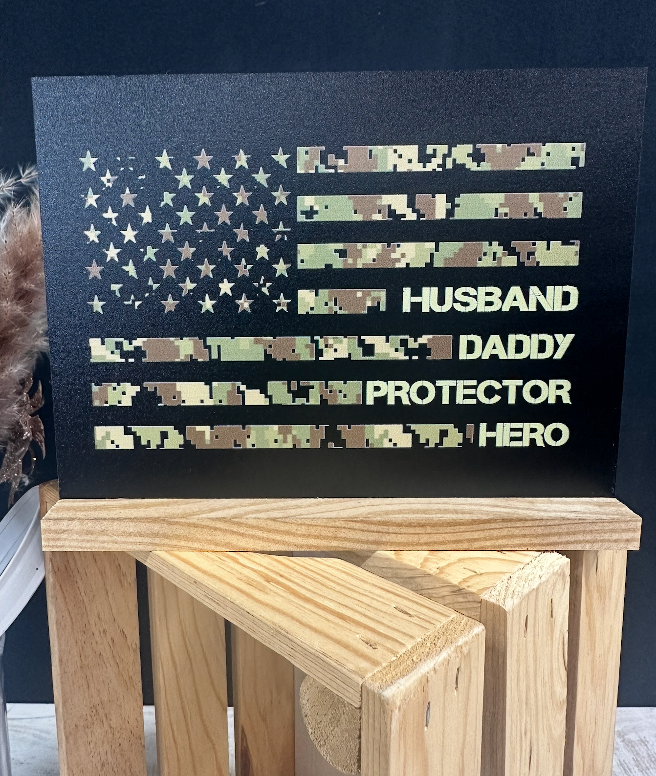 Father’s Day Wooden Shelf Sitter Card | Personalized Keepsake Gift for Dad