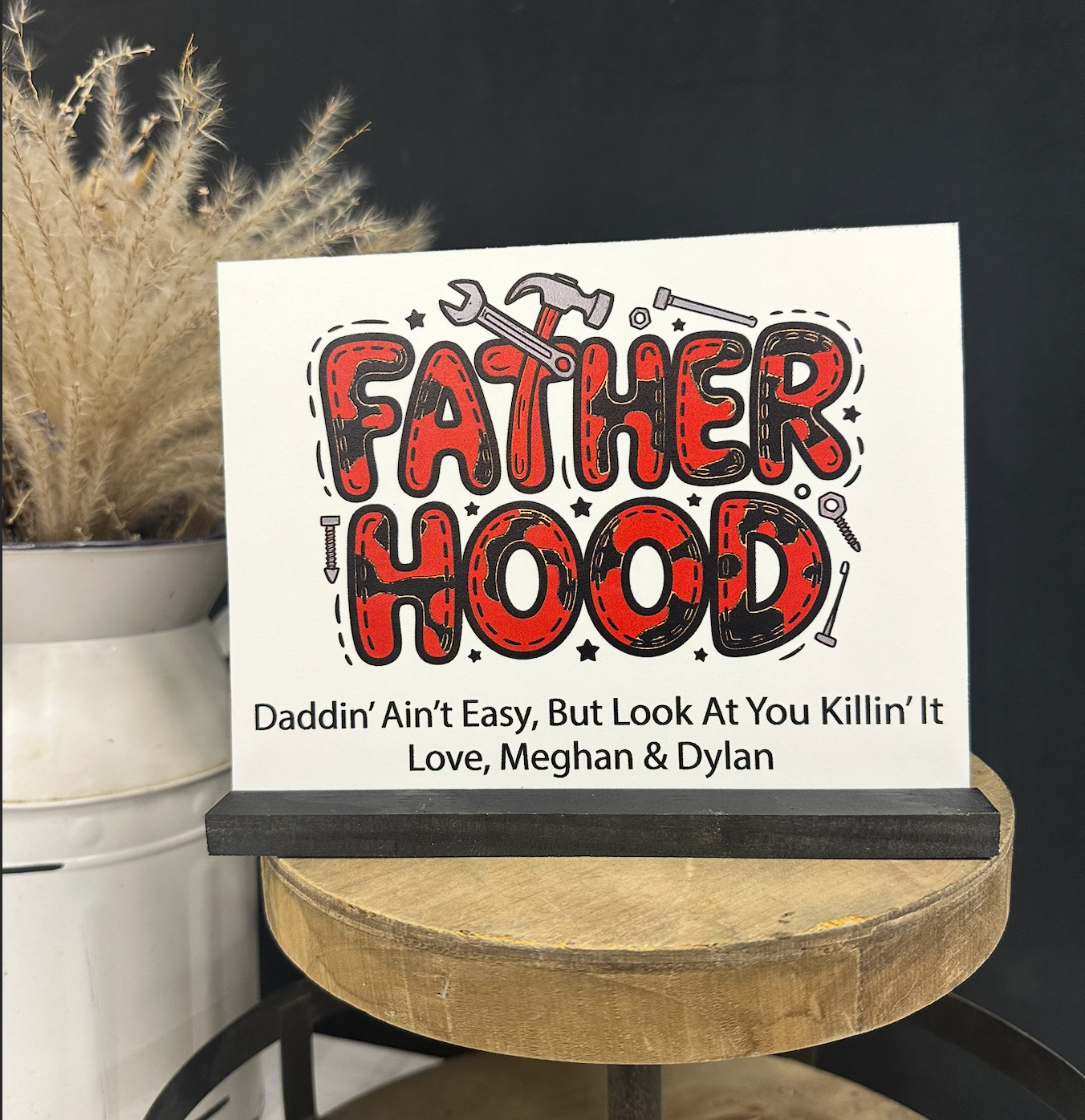 Father’s Day Wooden Shelf Sitter Card | Personalized Keepsake Gift for Dad