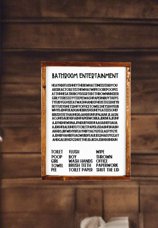 BATHROOM ENTERTAINMENT WORD SEARCH