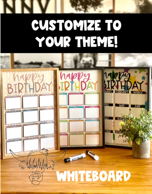 Happy Birthday whiteboard wood sign