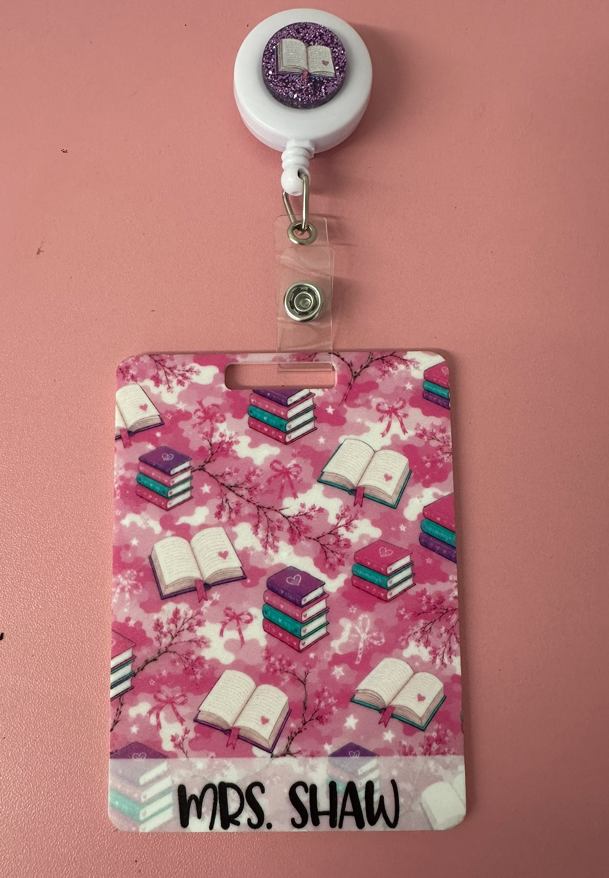 Custom UV Printed Acrylic Badge Buddy + Matching Badge Reel Set