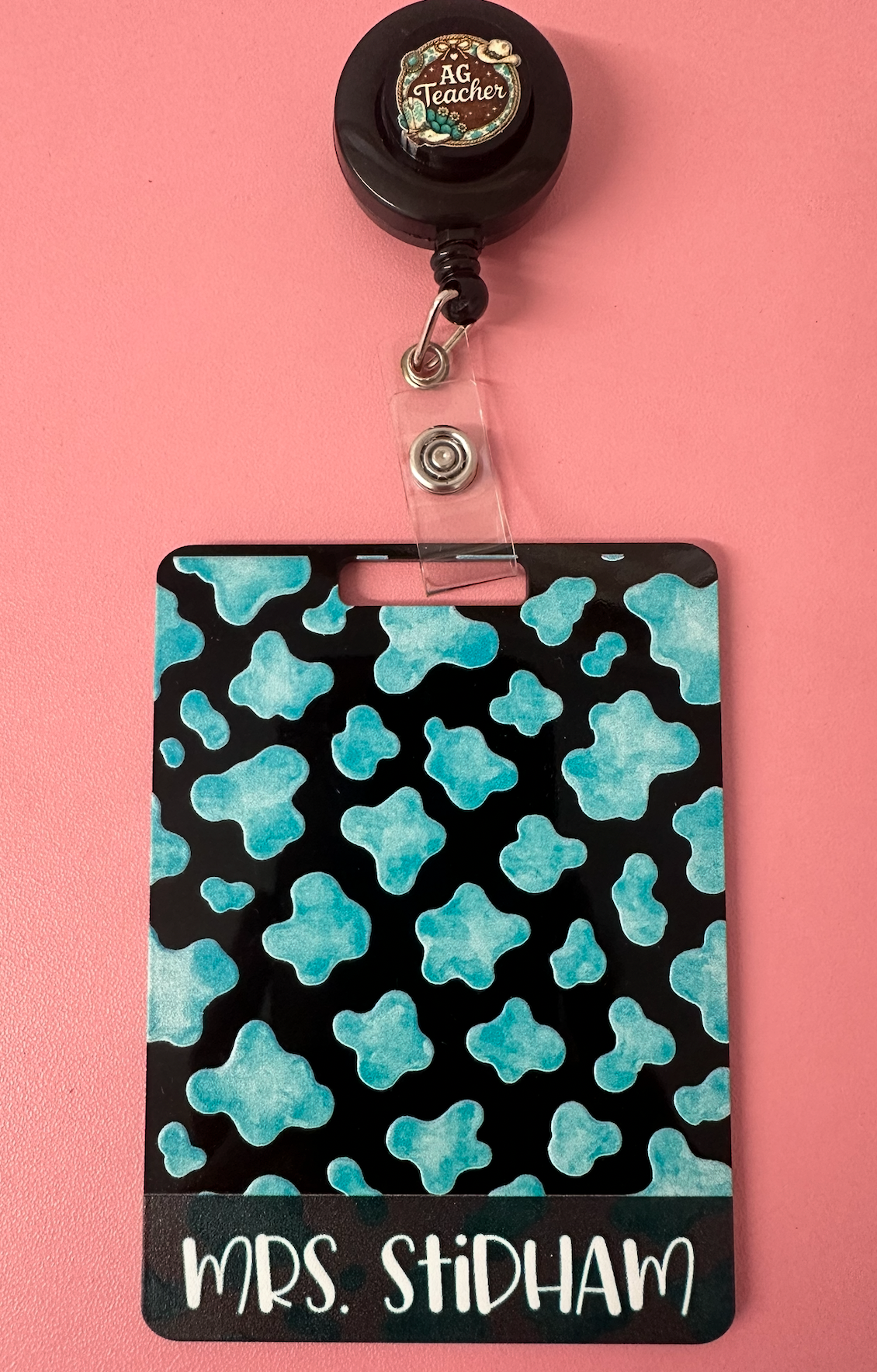 Custom UV Printed Acrylic Badge Buddy + Matching Badge Reel Set