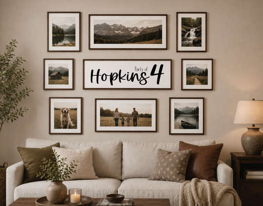 Custom Family Name Party Of Sign  Personalized Wood Framed Family Sign  Farmhouse Decor