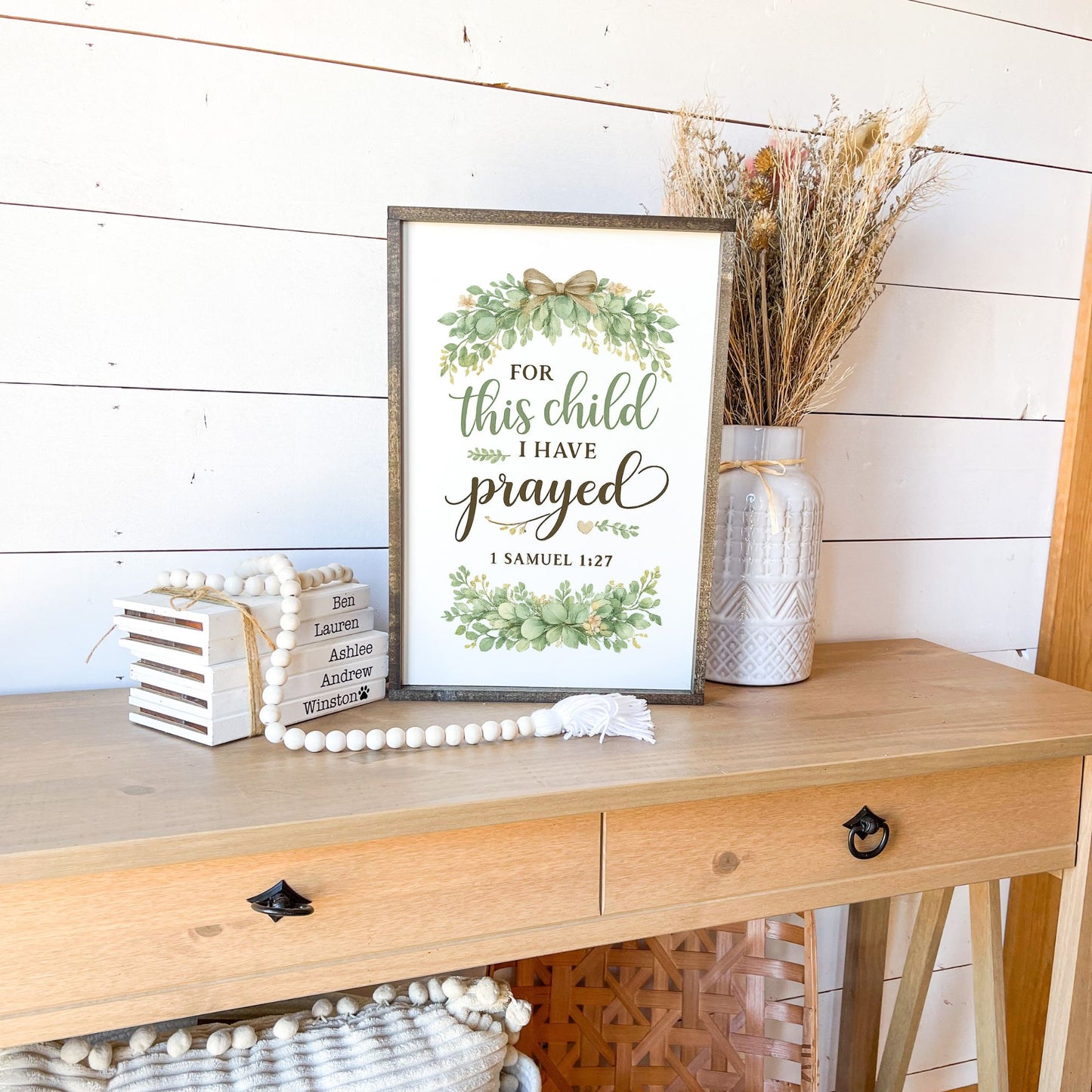 For This Child I Have Prayed Sign | 1 Samuel 1:27 Nursery Decor | Christian Baby Room Wall Art | Baby Shower Gift | Faith Nursery Sign