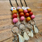 boho rainbow retro teacher Teacher Nurse Keychain Lanyard Bead Tassel