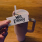 Custom Stanley Quencher v2 Tumbler Lid Name Tag 20/30oz or 40 oz insulated Tumbler Name Topper - Personalized Tumbler Accessory Acrylic mug Rectangle