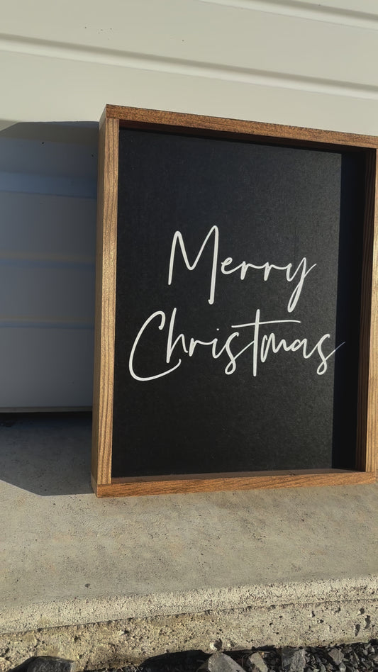 Black and White Christmas Sign Set. Ho Ho Ho, 3d santa , Merry Christmas wood signs