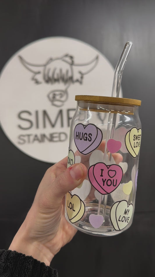 Sweethearts glass tumbler