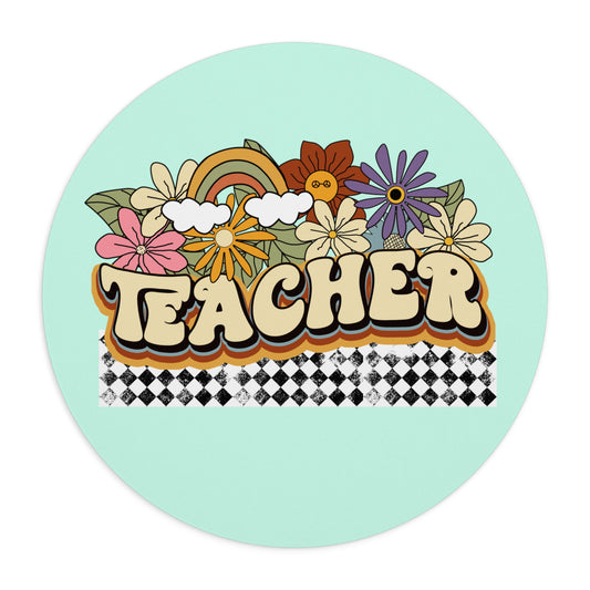Retro Groovy Teacher Mouse Pad