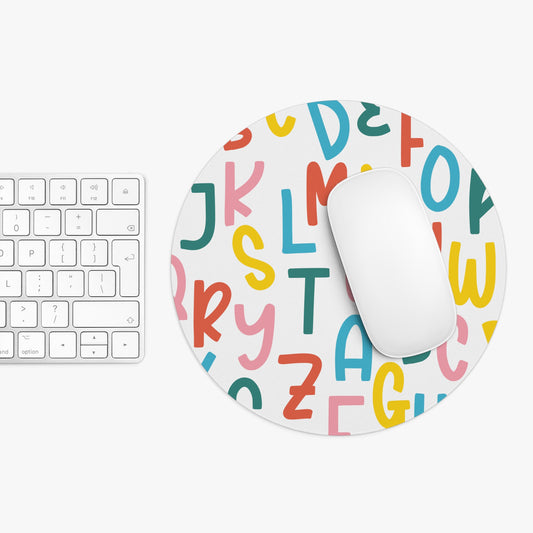 colorful alphabet teacher Mouse Pad