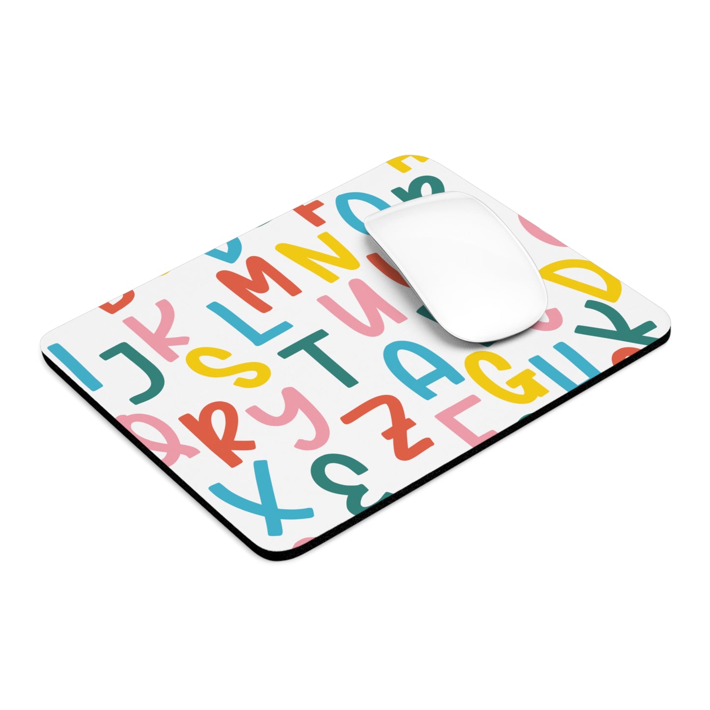 colorful alphabet teacher Mouse Pad