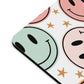 Retro smiley face with stars teacher Mouse Pad