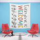 Everyone is welcome asl Printed Wall Tapestry