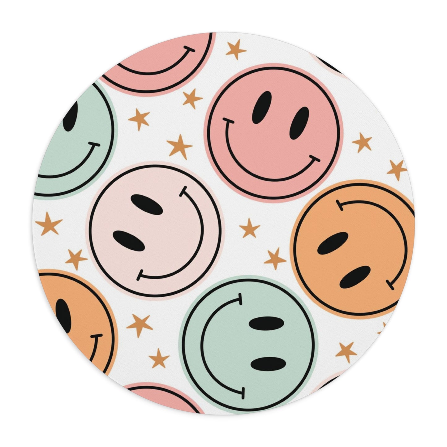 Retro smiley face with stars teacher Mouse Pad