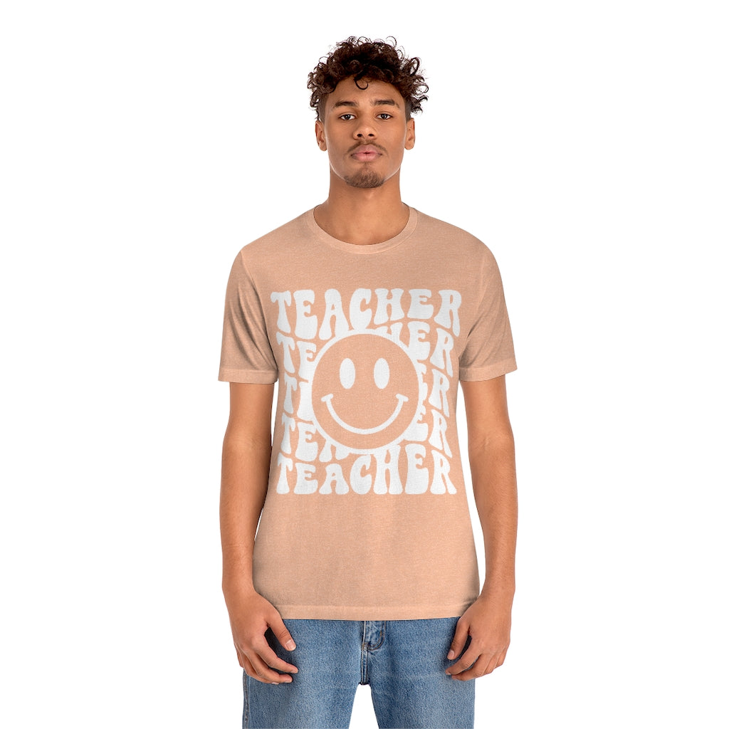 Groovy Teacher Retro Unisex Jersey Short Sleeve Tee