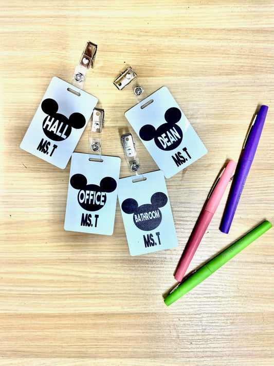 Mickey Mouse Disney Acrylic Classroom Hall Passes