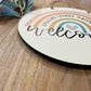 Welcome amazing things happen here hanging circle sign