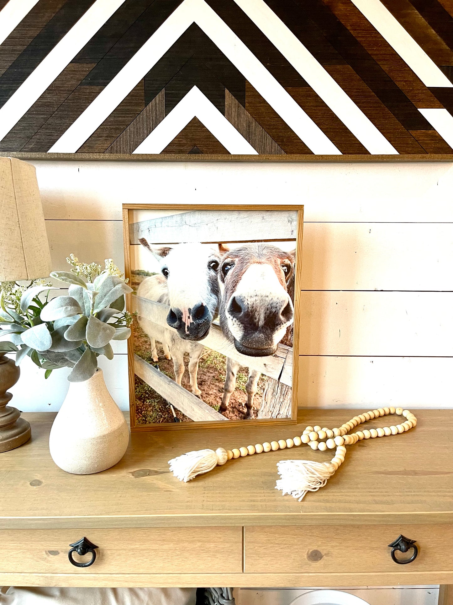 Mini Donkey Faces Long Ears Love Farm Animal wood sign Simply Country Ranch