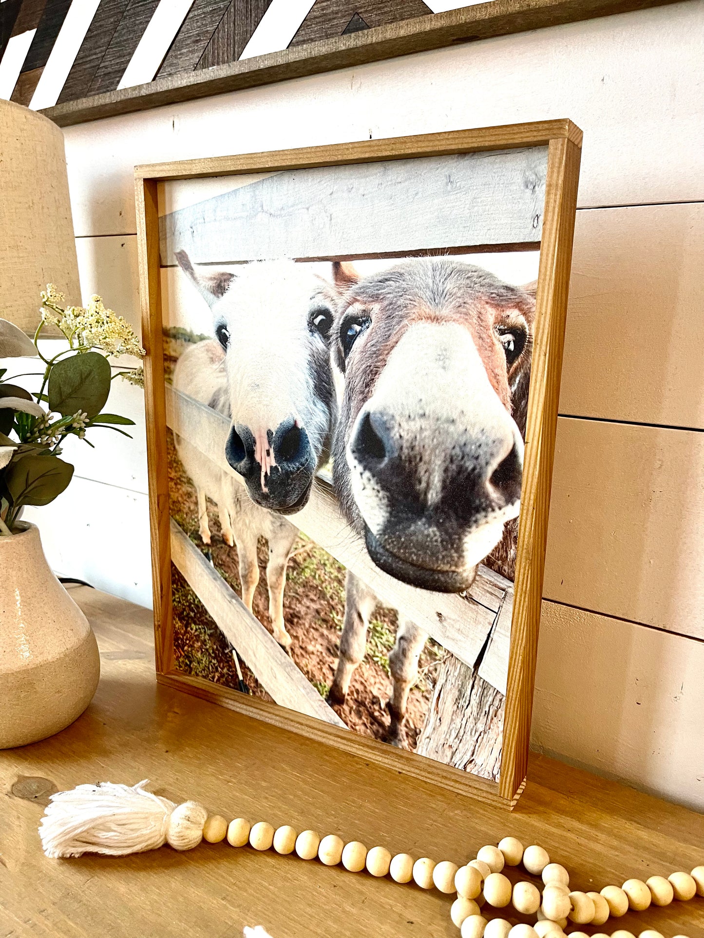 Mini Donkey Faces Long Ears Love Farm Animal wood sign Simply Country Ranch