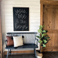 You me and the boys farmhouse cursive family wood sign