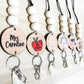 Personalized Custom Teacher Nurse Keychain Lanyard Farmhouse Bead Tassel wood sign