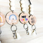 Personalized Custom Teacher Nurse Keychain Lanyard Farmhouse Bead Tassel wood sign