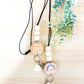 Personalized Custom Teacher Nurse Keychain Lanyard Farmhouse Bead Tassel wood sign