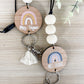 Personalized Custom Teacher Nurse Keychain Lanyard Farmhouse Bead Tassel wood sign