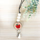 Personalized Custom Teacher Nurse Keychain Lanyard Farmhouse Bead Tassel wood sign