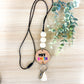Personalized Custom Teacher Nurse Keychain Lanyard Farmhouse Bead Tassel wood sign