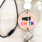 Personalized Custom Teacher Nurse Keychain Lanyard Farmhouse Bead Tassel wood sign