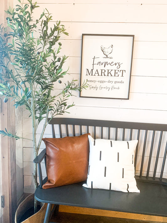 farmers market chicken spring wood farmhouse sign