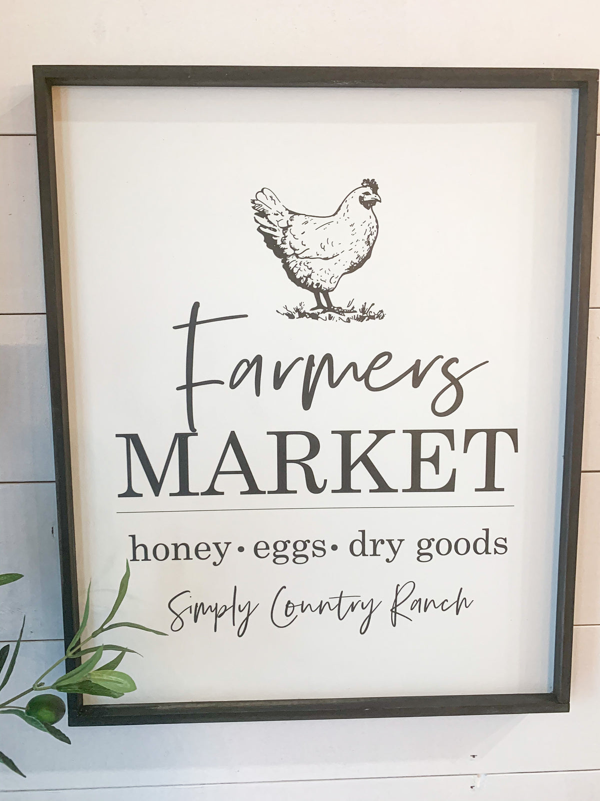 farmers market chicken spring wood farmhouse sign