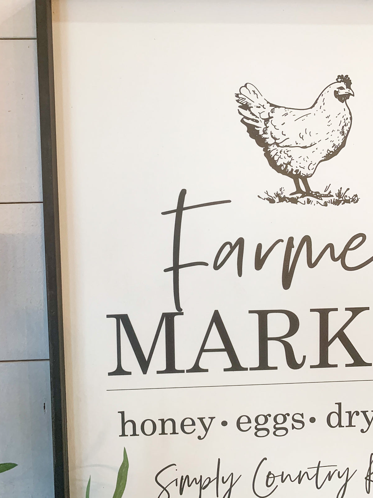 farmers market chicken spring wood farmhouse sign