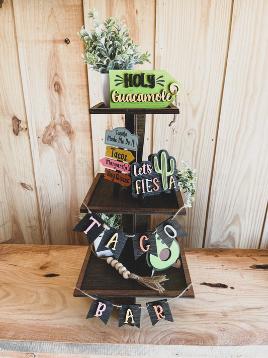 DIY Fiesta Taco Bar Seasonal Tiered Tray