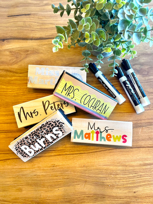 Custom Personalzied Felt Erasers, Cleaner Dusters Felt Chalkboard Eraser for Wood Chalk Eraser for Chalkboard Cleaners Dusters for Markers White Boards School