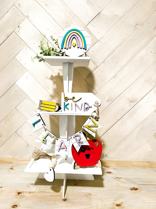 DIY Teacher Classroom Seasonal Tiered Tray